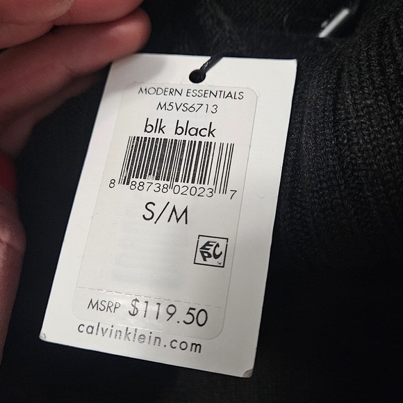 CALVIN KLEIN Black Buckle-Detail Turtleneck Poncho. Size S/M NWT - Picture 16 of 16